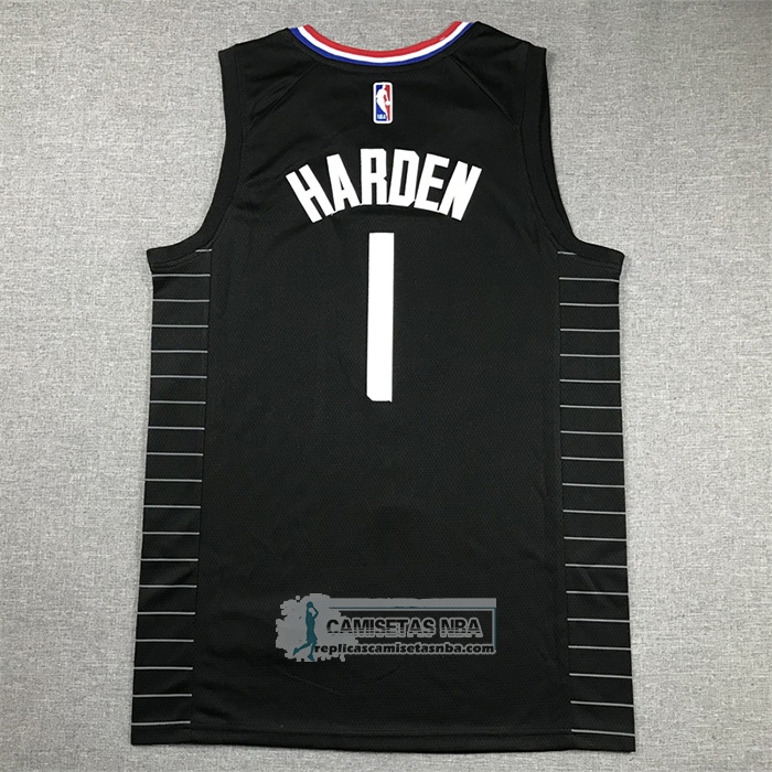 Camiseta Los Angeles Clippers James Harden NO 1 Statement 2021-22 Negro